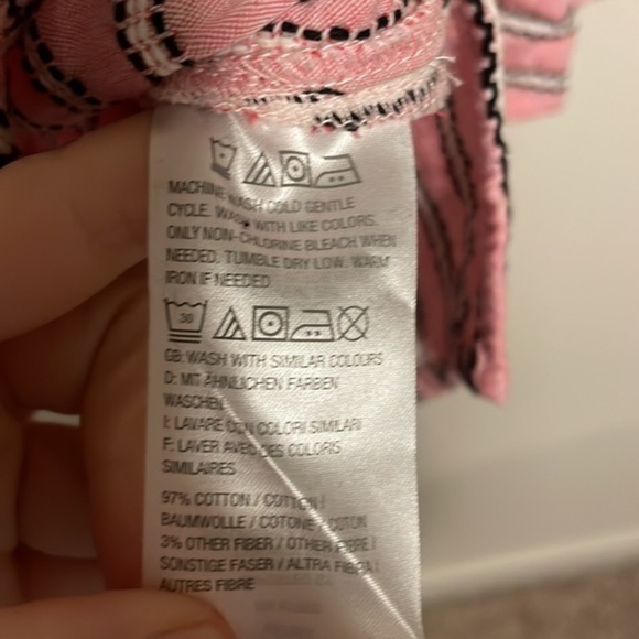 Isaac‎ Mizrahi Live! QVC Striped Split Neck Tunic Women’s Size 6 Pink White - Picture 6 of 7